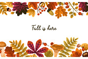 Autumn leaves. Fall set, backgrounds, a Seasonal Illustration by Good Studio (Thumbnail 6 of 13)