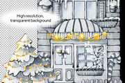 Christmas winter houses, city scene, an Illustration by Artmanata (Thumbnail 5 of 17)