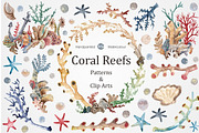 Coral Reefs watercolour set, a Pattern Graphic by Soir Creative (Thumbnail 1 of 3)