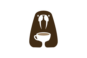 Walrus Coffee Cup Drink Negative