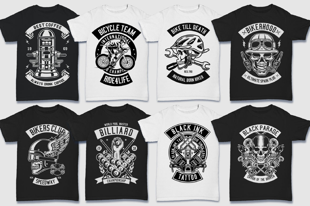 200 Vector Tshirt Designs ( B/W ), an Education Illustration by roach_graphic (Photo 5 of 27)