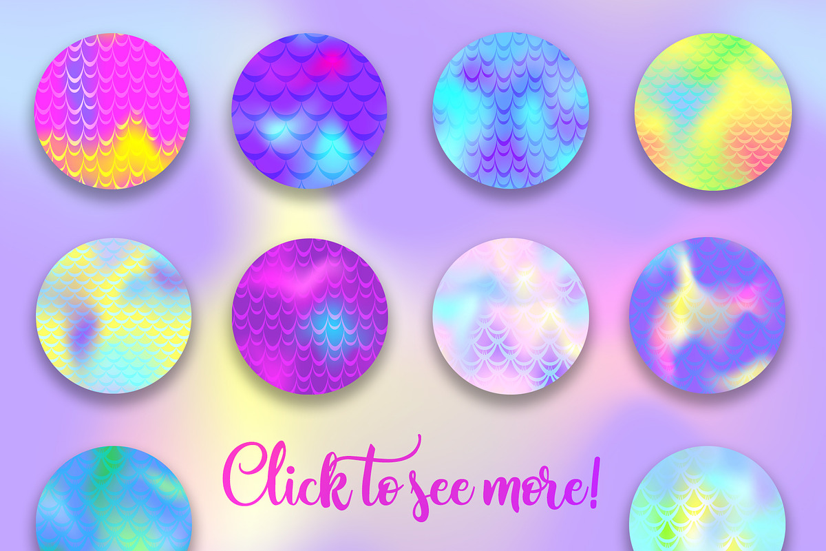 Mermaid Seamless Patterns Bundle, a Pattern Graphic by RabbitAndPencil (Photo 6 of 11)