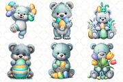 Whimsical Easter Teddy Bear Clipart, an Illustration by Black Bird Studio (Thumbnail 3 of 5)