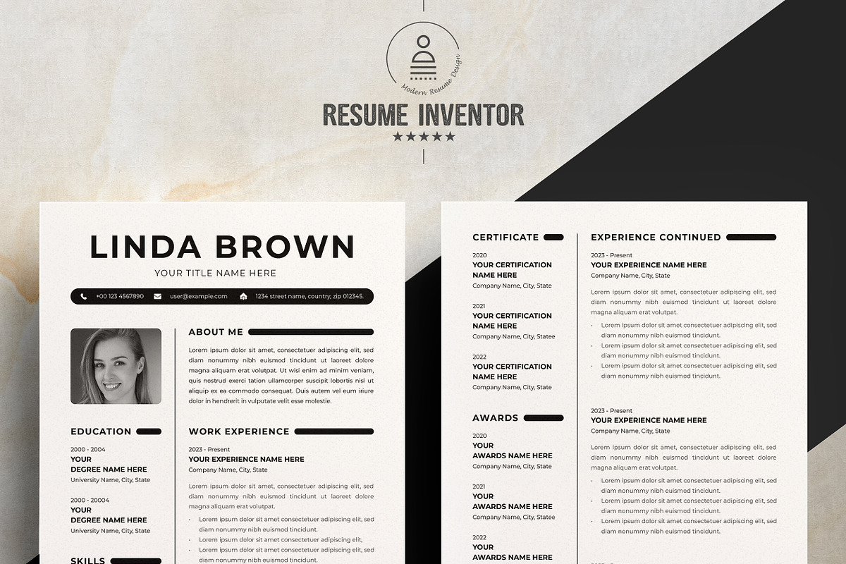 Artistic Resume Design for Designers, a Resume Template by ResumeInventor (Photo 2 of 7)