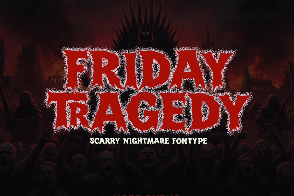 Friday Tragedy, a Blackletter Font by rulihoki studio (Photo 1 of 3)