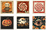 Vintage Halloween Postage Stamp Clip, an Illustration by Libby Wishes (Thumbnail 6 of 7)