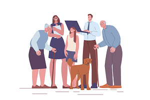 Grandparents, parents and teenager, a Person Illustration by Valerie Bodnar