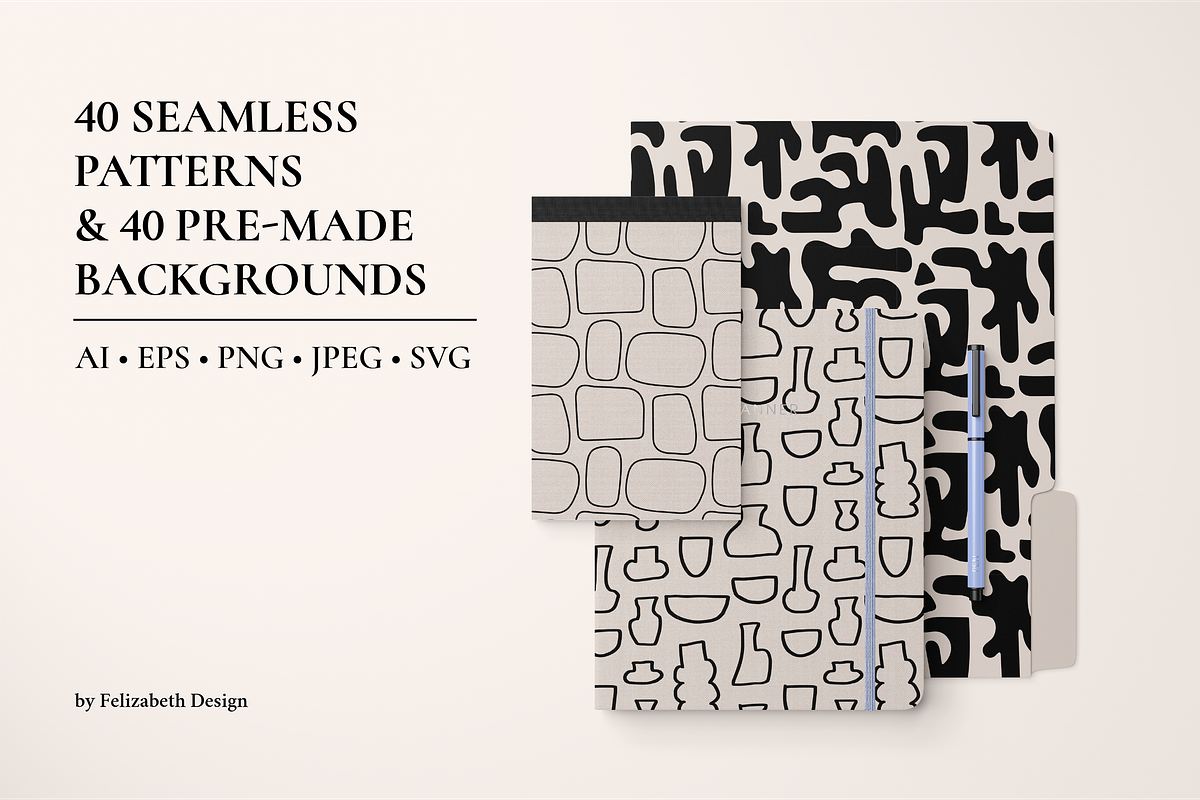 Bohemian Patterns & Backgrounds, a Pattern Graphic by Felizabeth Design (Photo 2 of 11)
