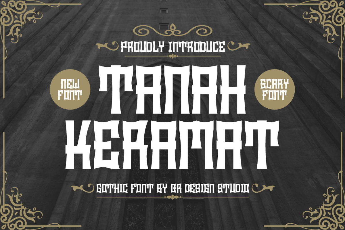Tanah Keramat - Gothic Font, a Serif Font by QR Design Studio (Photo 1 of 7)