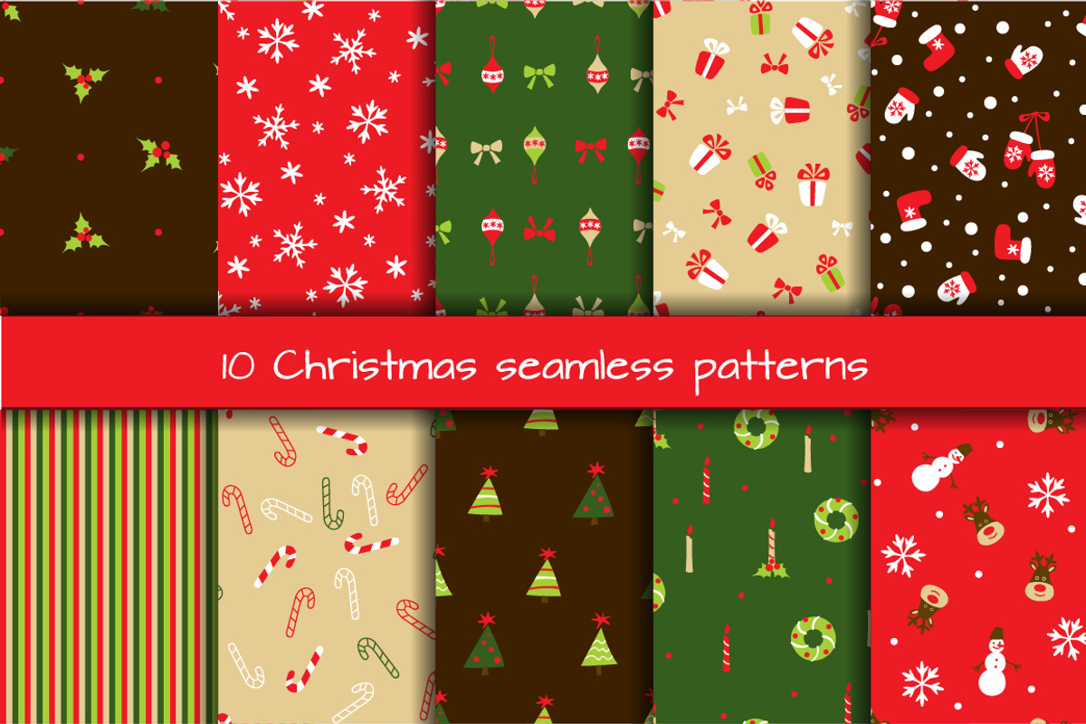 Christmas seamless patterns, a Pattern Graphic by MalniArt