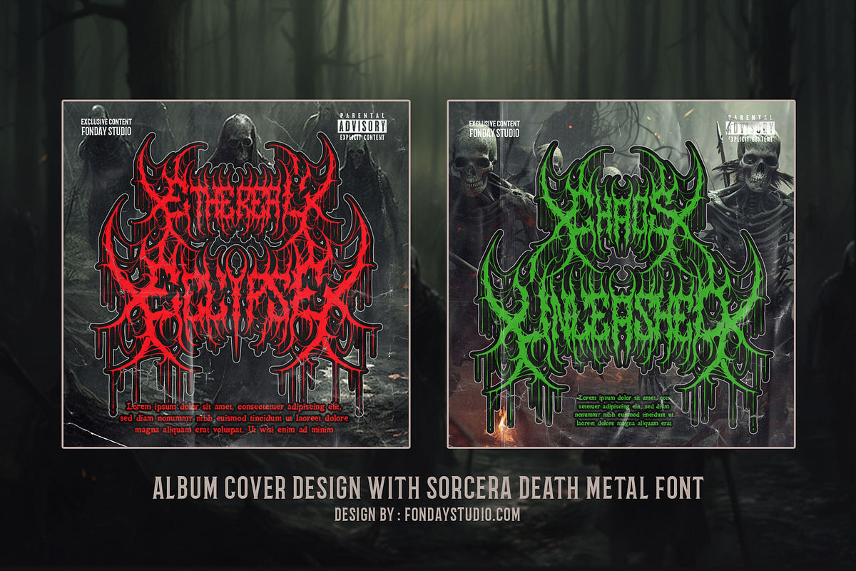 Sorcera Death Metal Font, a Blackletter Font by Fonday Studio (Photo 6 of 19)