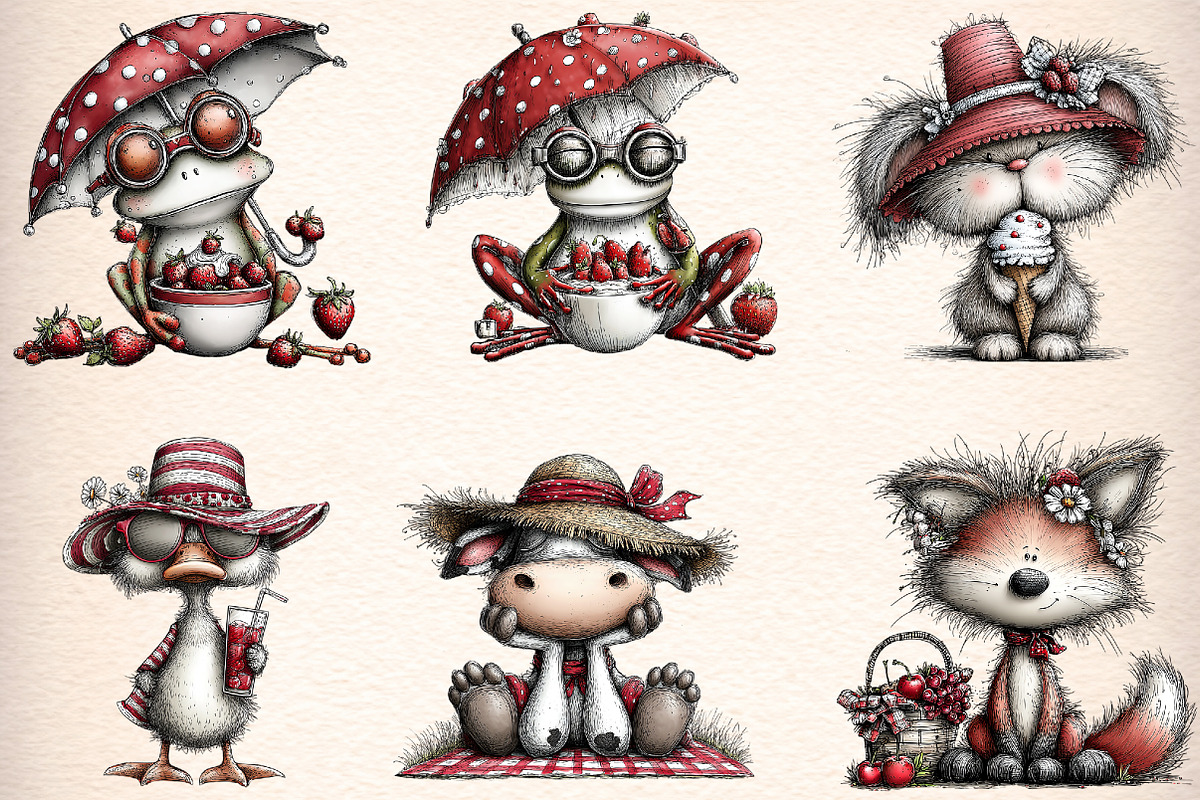 Whimsical Summer Animal Clipart, an Illustration by Digital Artistic99 (Photo 3 of 11)