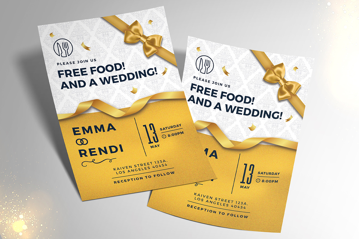 Gold Dinner Invitation, a Flyer Template by Aarley Kaiven (Photo 2 of 2)