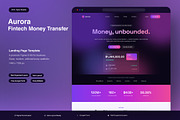 Fintech Money Transfer Landing Page, an UI Kit Template by Pitchlook.Studio (Thumbnail 1 of 3)