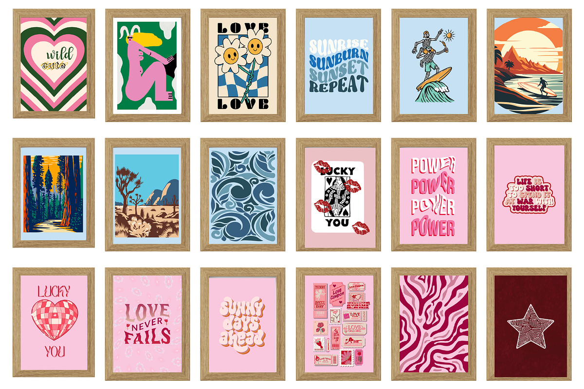 Trendy Pink Preppy Wall Art Prints, a Wallpaper Photo by Chipshpow Graphics (Photo 3 of 10)