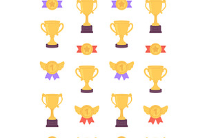 Gold trophy seamless pattern. Simple, a Sport Illustration by LadadikArt