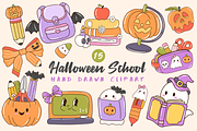 Halloween School PNG Clipart Bundle, a Seasonal Illustration by LemonDesign (Thumbnail 1 of 3)
