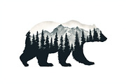 Wilderness Bear Double Exposure Set, an Illustration by musafir_fashion (Thumbnail 6 of 10)