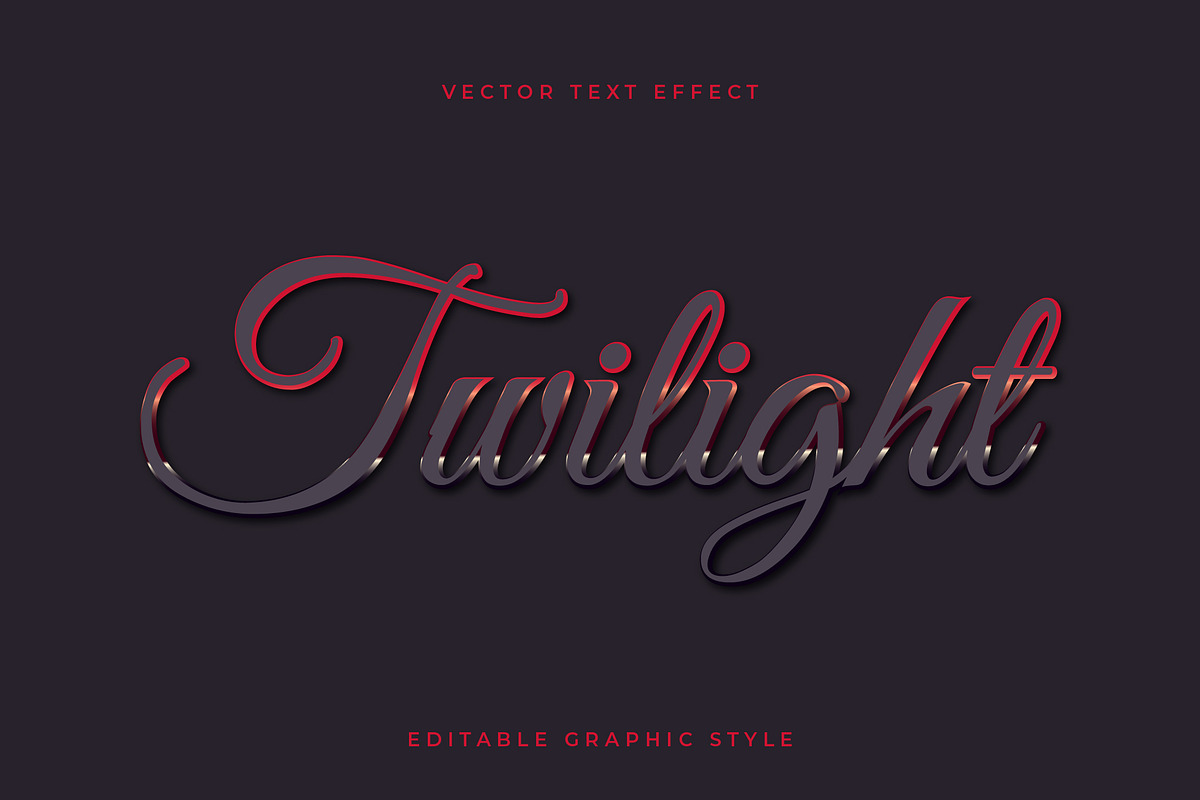 Elegant Script Glossy Text Effect