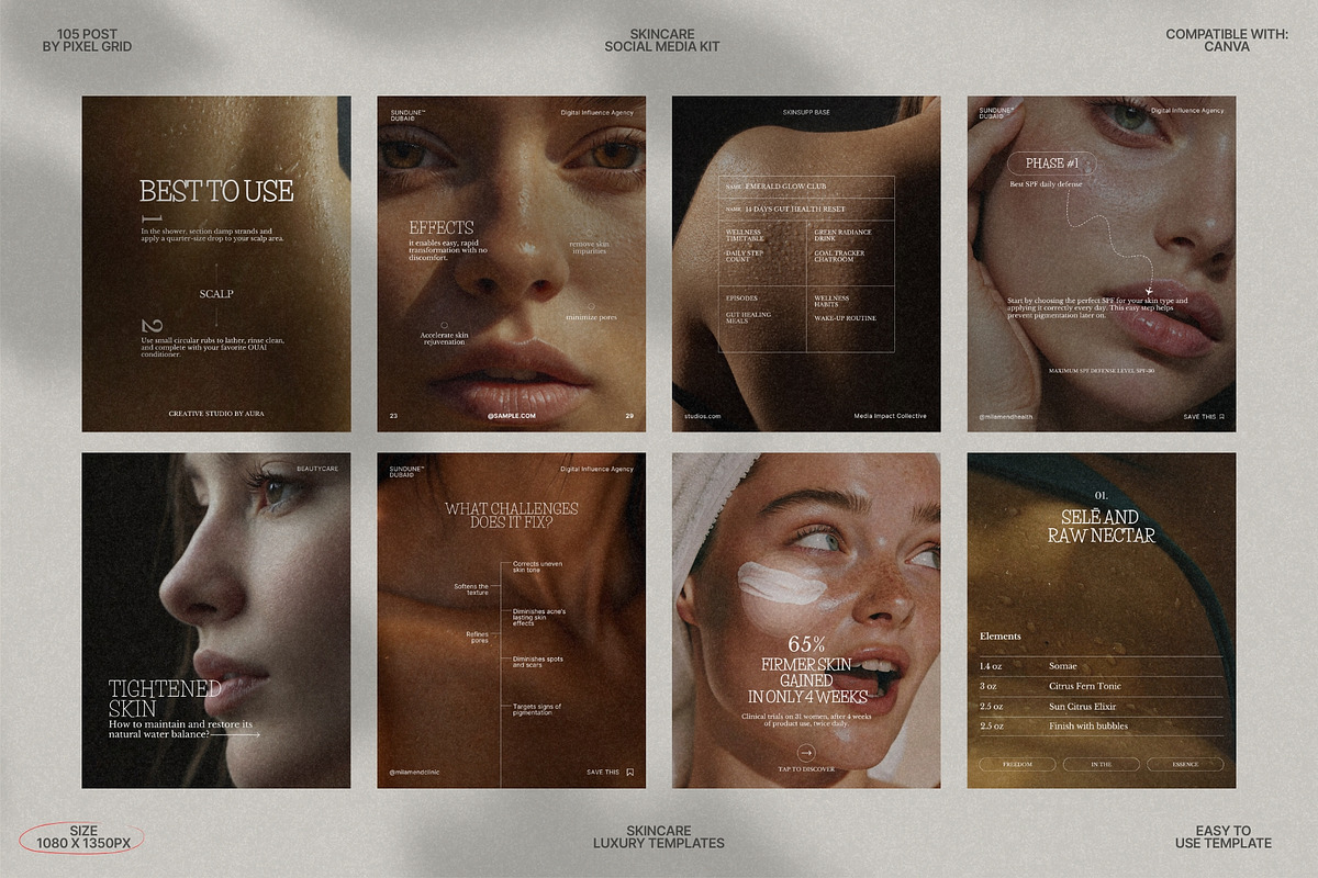 Elegant Skincare Canva Post Kit preview 4