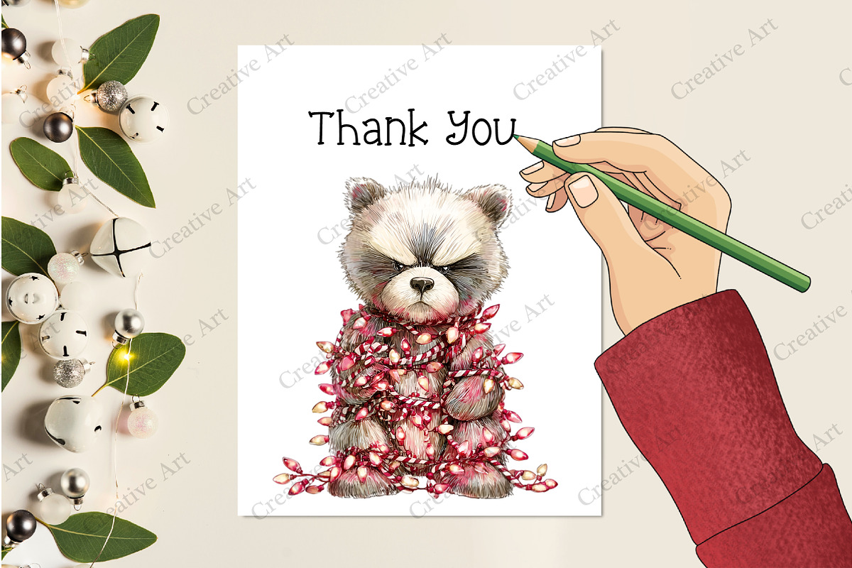 Whimsical Christmas Teddy With Light, an Illustration by Creative Art (Photo 9 of 10)