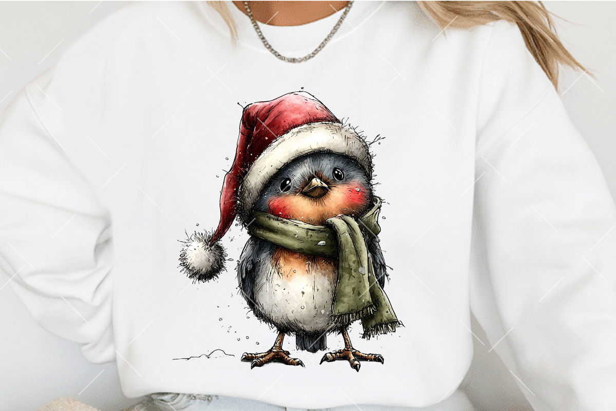 Whimsical Christmas Bird Clipart, an Illustration by OK Design (Photo 5 of 6)