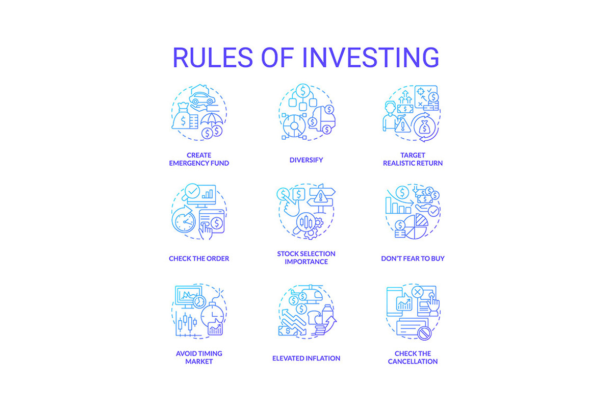 Rules of investing blue gradient, an Icon by IMG Visuals