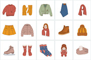Winter everyday color icon set, an Icon by NatalieArtShop (Thumbnail 3 of 9)