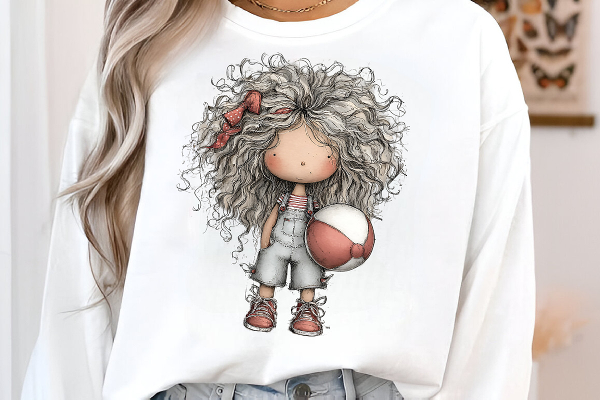 Whimsical Summer Girls Clipart, an Illustration by SinaCreation (Photo 6 of 9)