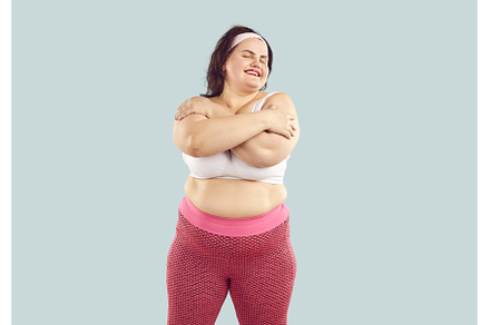 Young overweight body positive woman