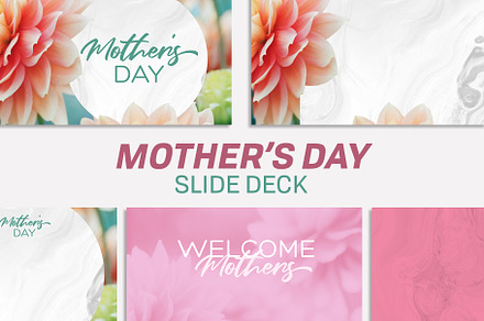 Mother's Day Teal Flowers slide deck, a Templates & Theme by Sync Design Soultions