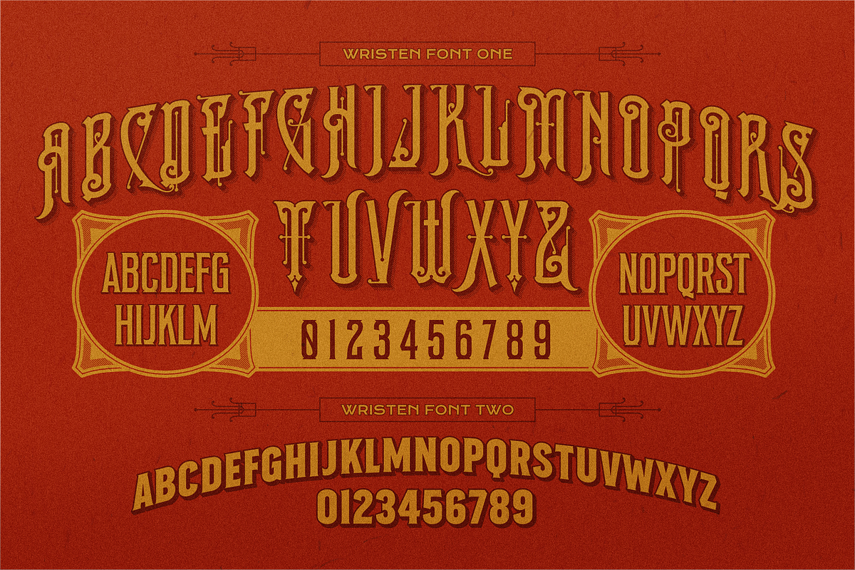 AM Wristen & Ornaments (Disc 20%), a Serif Font by Akarmati (Photo 2 of 13)
