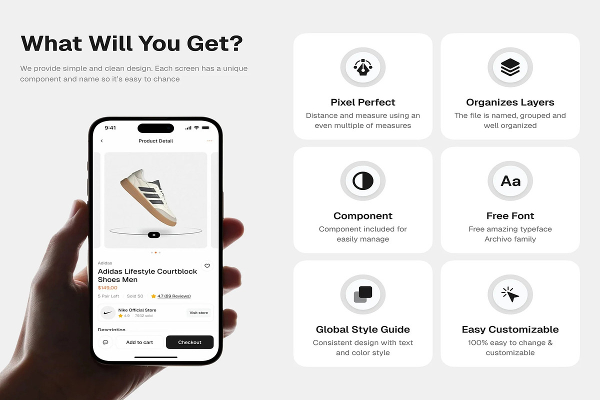 Drops – Shoes Store Mobile App UI Ki, an UI Kit Template by Lumina_ui_ux202 (Photo 1 of 8)