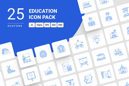 Education duotone icon, a Duotone Icon by Icoplate