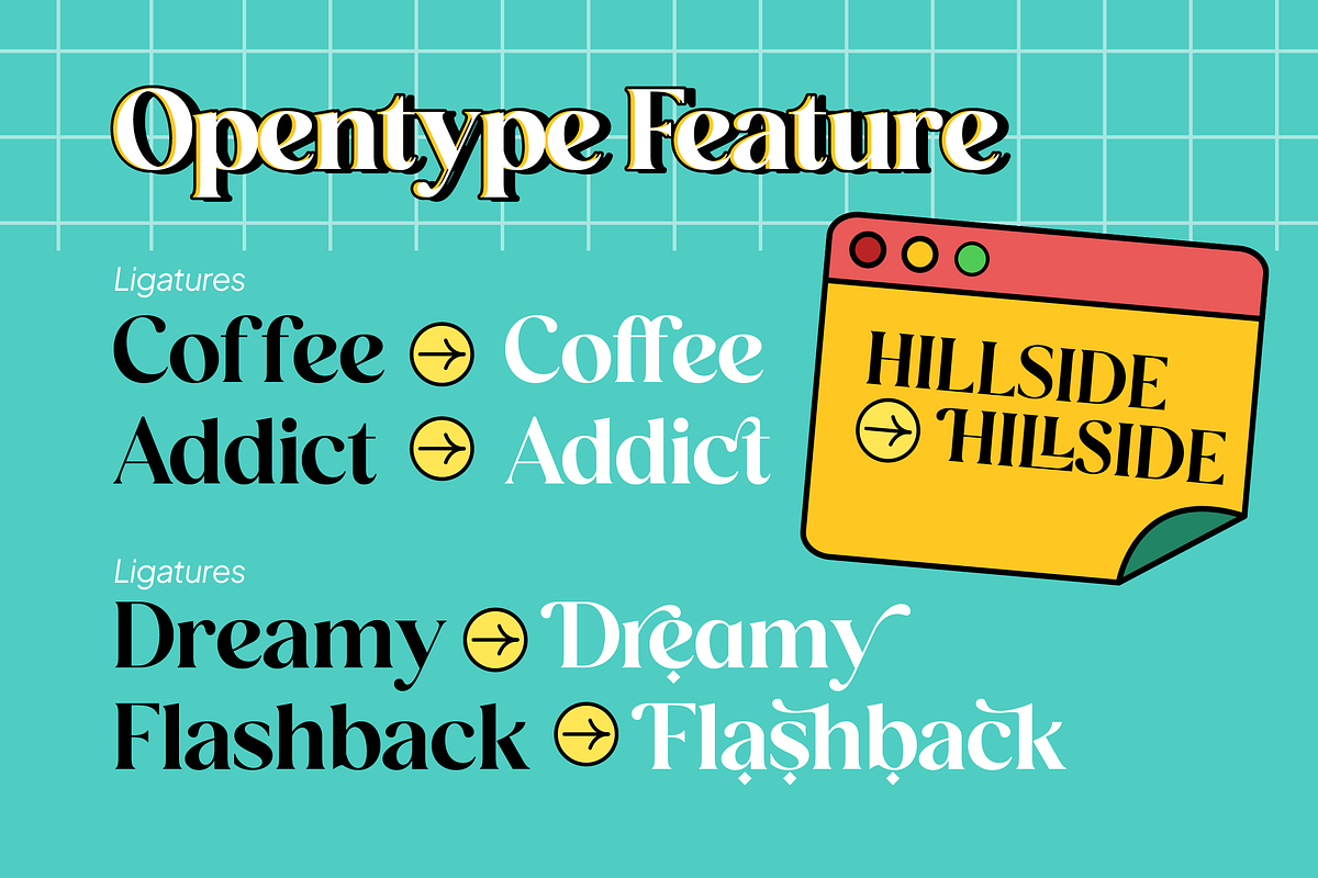 Cornella Display Retro 90's Font, a Serif Font by Vampstudio (Photo 5 of 13)