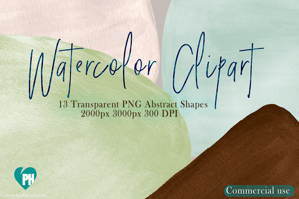 Watercolor Shapes Clipart Vol 3, a Shape Add-On by Photohacklovers (Photo 2 of 7)