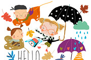 Cartoon Set With Happy Kids flying, a Person Illustration by Maria Starus (Thumbnail 3 of 3)