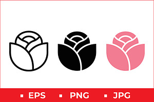 Rose Flower Vector Design, a Solid Icon by Artonix