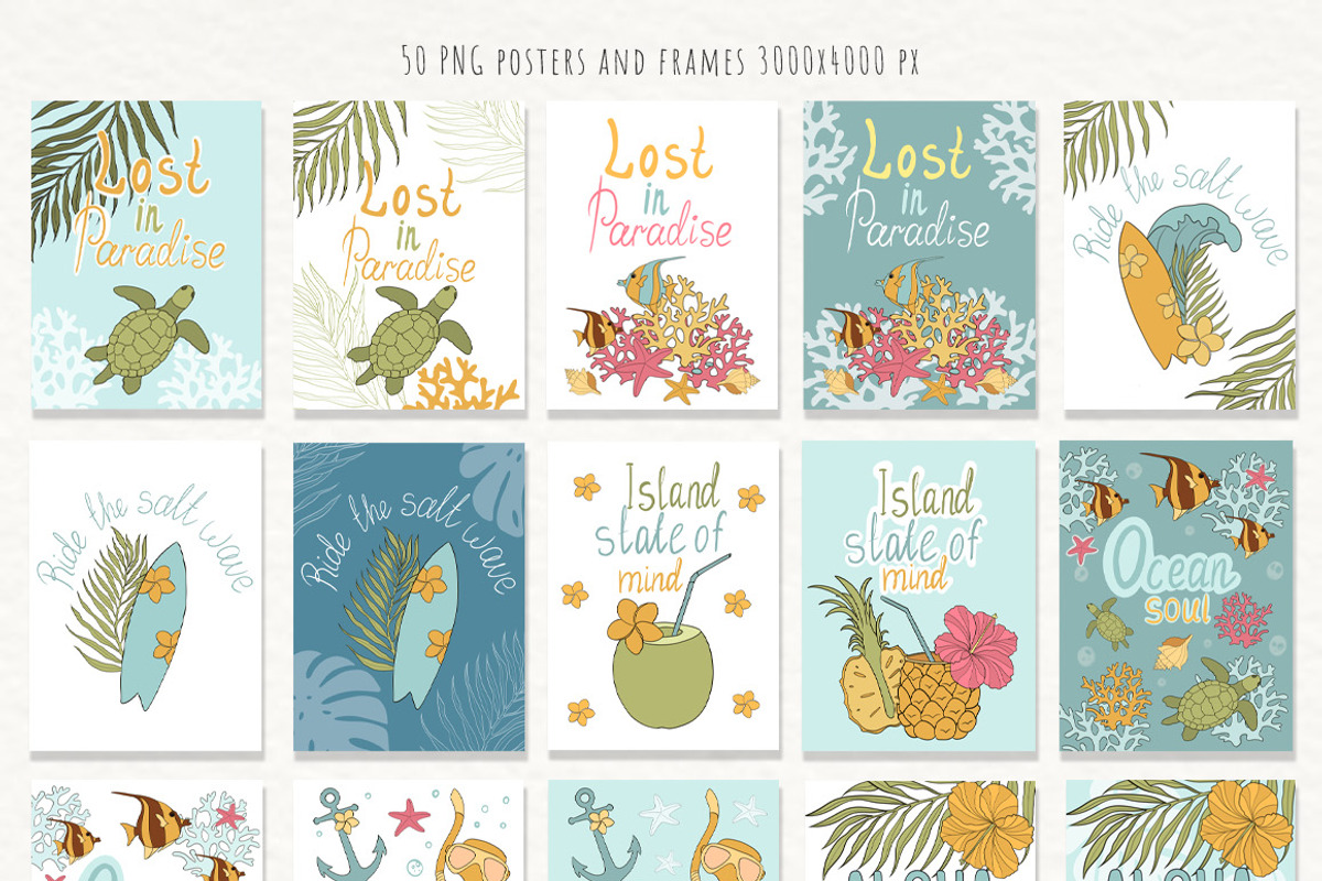 Aloha Hawaii Posters, a Decorative Illustration by Mari_Caliart (Photo 2 of 12)