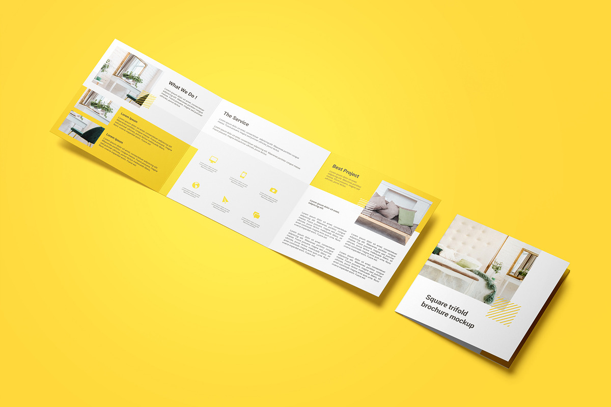 Square Trifold Brochure Mockup, a Product Mockup by Mockup Supper (Photo 6 of 17)