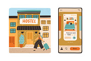 Girl travel. Hotel search & check-in, a Person Illustration by Good Studio (Thumbnail 3 of 4)