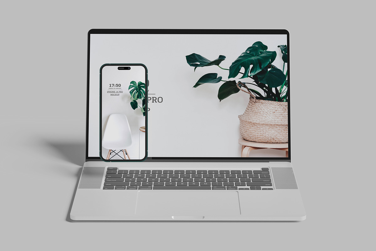 Macbook pro & iPhone 14 Pro mockup, a Mac Mockup by mahhyud (Photo 7 of 11)