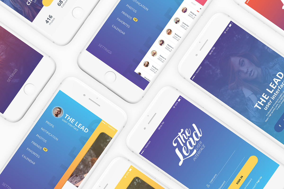 THE LEAD User Interface, an iPhone Mockup by Sladedesign (Photo 2 of 8)