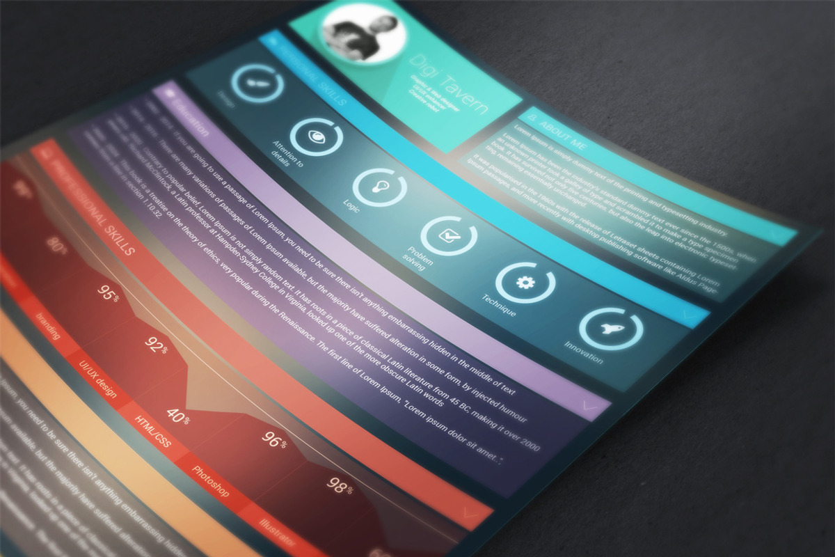 Eye Candy Resume Template, a Resume Template by VectorBurn (Photo 1 of 3)