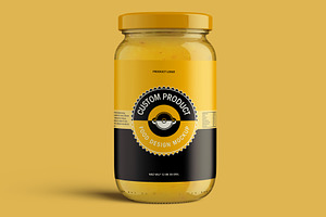 Pickle Sauce Honey Glass Jar Mockup