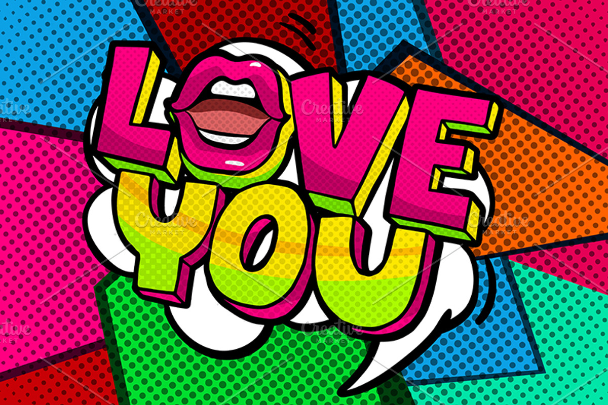 Love you word bubble., an Illustration by VectorStory