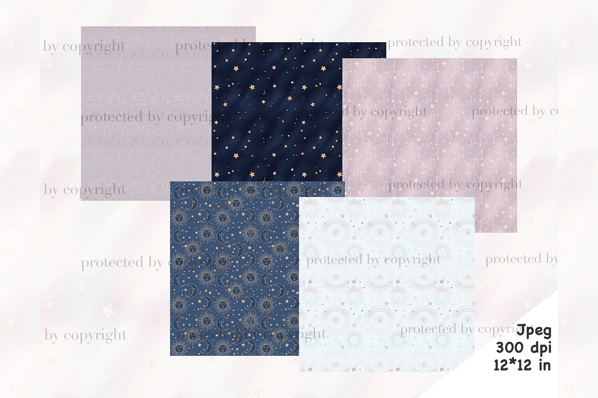 Moon Pattern, a Pattern Graphic by GlamArtZhanna (Photo 4 of 4)
