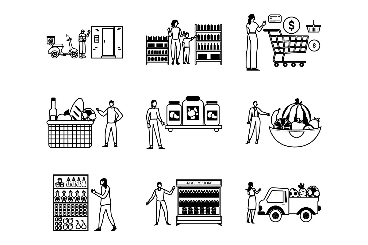 Aesthetic Grocery Store Illustration, an Illustration by Vector Portal (Photo 4 of 5)