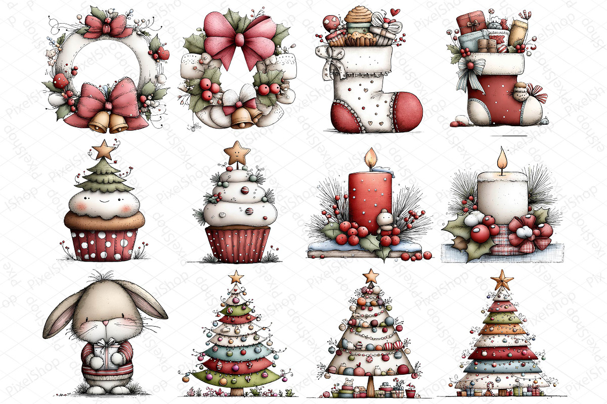 Whimsical Cute Christmas Wonderland, an Illustration by DreamPrint404 (Photo 6 of 6)