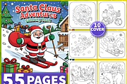 55 Santa Claus Adventures Coloring, a Decorative Illustration by Coco Bloom (Thumbnail 1 of 4)
